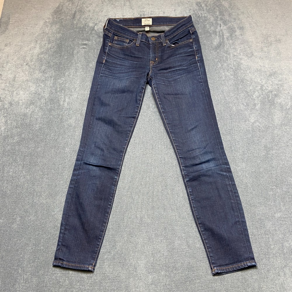 J.Crew Toothpick Jeans Womens 25 Blue Denim Skinny Leg 5 Pockets Medium Wash